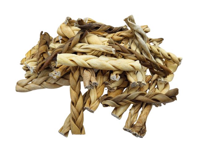 1kg Braided Lamb Skin Chews For Dogs - Low Fat, High Protein Treat