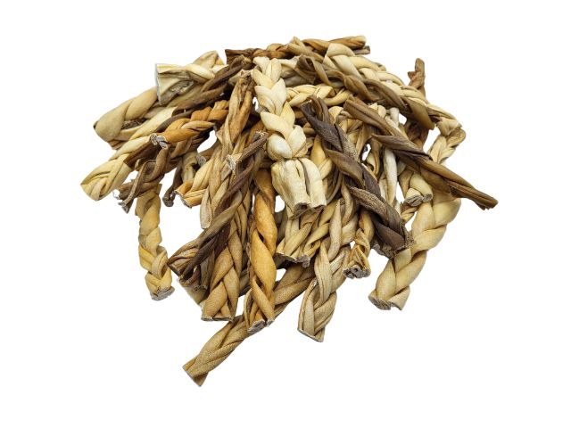 1kg Braided Lamb Skin Chews For Dogs - Low Fat, High Protein Treat